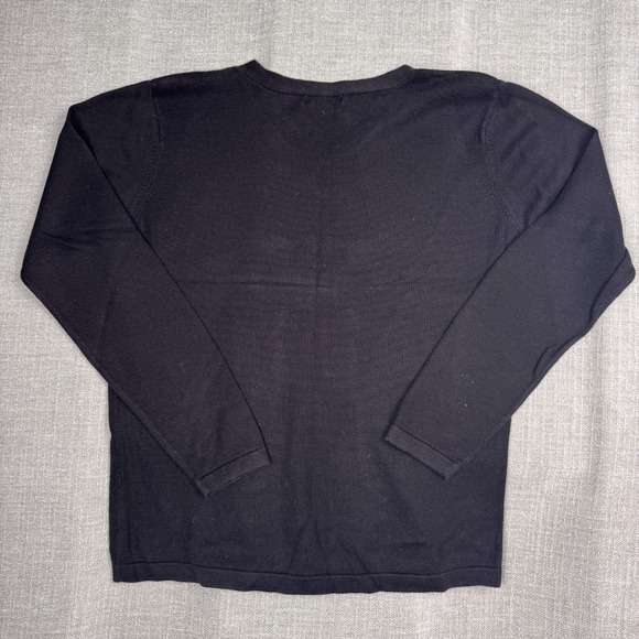Richards & Jones Women Sweater Black Knit V-Neck Size Small Vintage - Picture 5 of 5